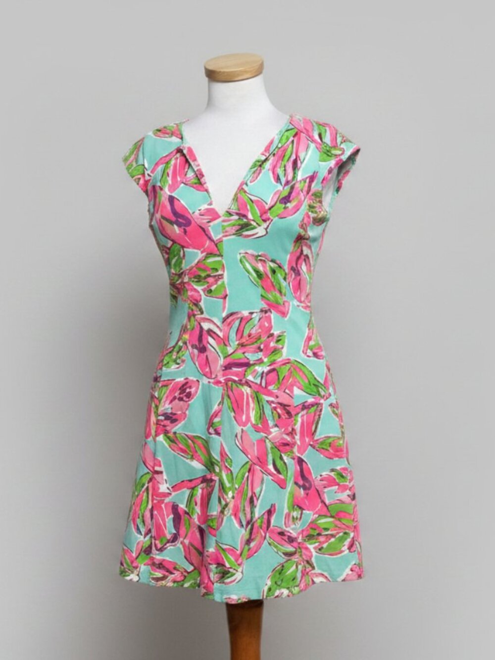 Lilly Pulitzer aqua/neon pink Brielle dress, Size XS